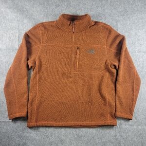 The North Face Gordon Lyons Brown 1/4 Zip Fleece Pullover Sweater Mens Size XL